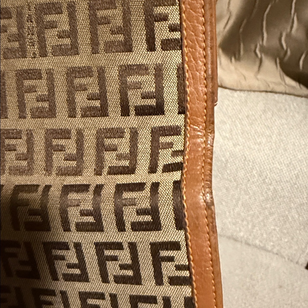 Authentic Fendi Brown Charm Zucchino Canvas Wallet - Picture 5 of 16